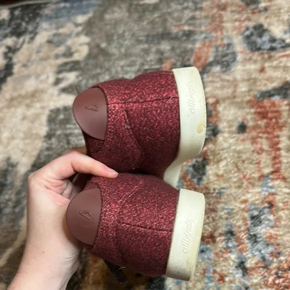 Allbirds Piper Merino Wool Hazy Burgundy High Top Sneakers with Gray Laces