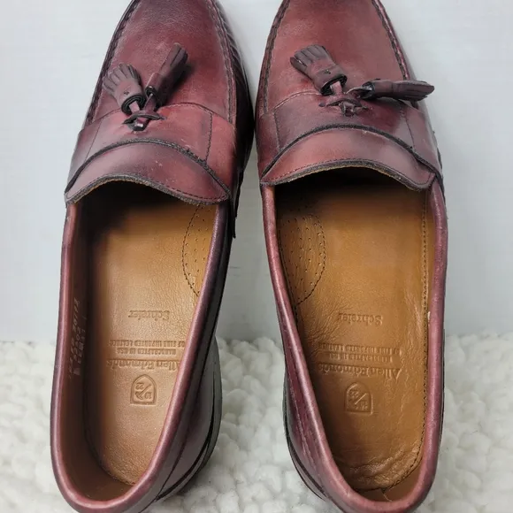 Allen Edmond Schreier Dress Penny  Loafers Men 10 D Brown Leather Tassel 50193