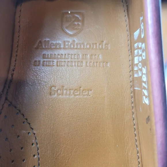 Allen Edmond Schreier Dress Penny  Loafers Men 10 D Brown Leather Tassel 50193