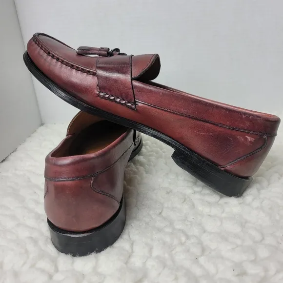 Allen Edmond Schreier Dress Penny  Loafers Men 10 D Brown Leather Tassel 50193