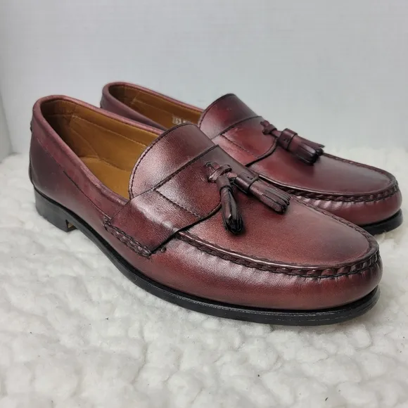 Allen Edmond Schreier Dress Penny  Loafers Men 10 D Brown Leather Tassel 50193