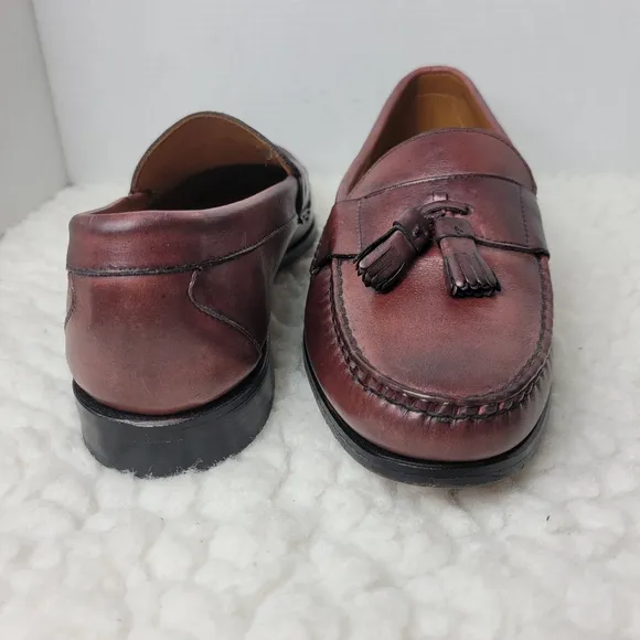 Allen Edmond Schreier Dress Penny  Loafers Men 10 D Brown Leather Tassel 50193
