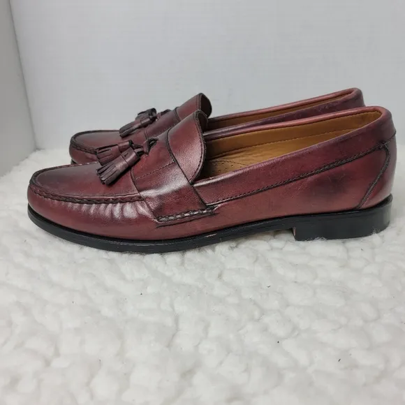 Allen Edmond Schreier Dress Penny  Loafers Men 10 D Brown Leather Tassel 50193