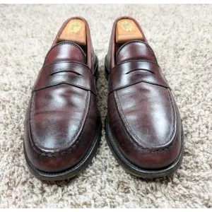 Allen Edmonds Cole Penny Loafers Mens 9 D Burgundy Leather Slip On Dress Shoes