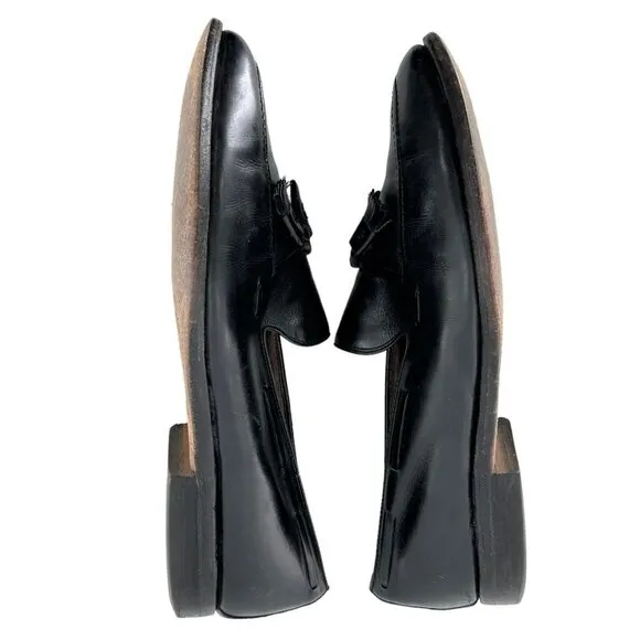 Allen Edmonds Grayson 8217 Black Leather Tassel Dress Loafers Shoes Size 12