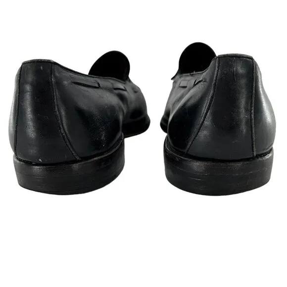 Allen Edmonds Grayson 8217 Black Leather Tassel Dress Loafers Shoes Size 12
