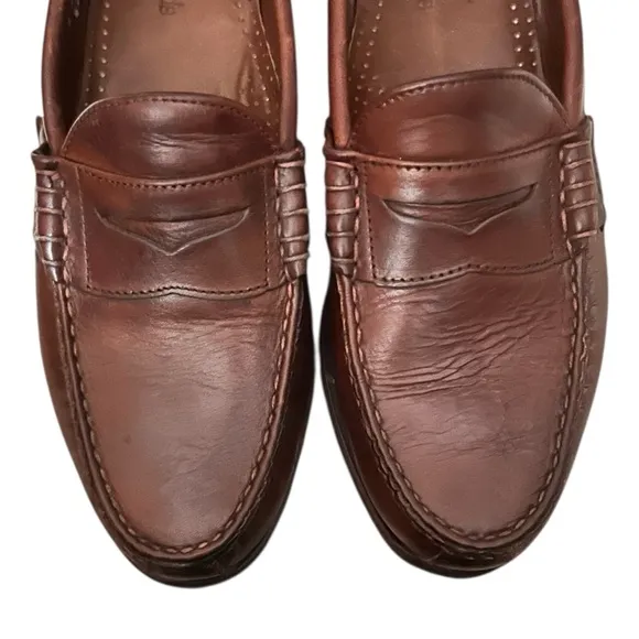 ALLEN EDMONDS Rockland Brown Leather Penny Loafers sz 8 D Dress Shoe Workwear