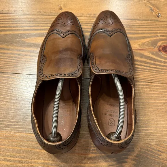 Allen Edmonds SAPIENZA Dress Wingtip Brogue Loafers Black Mens 12 Slip On