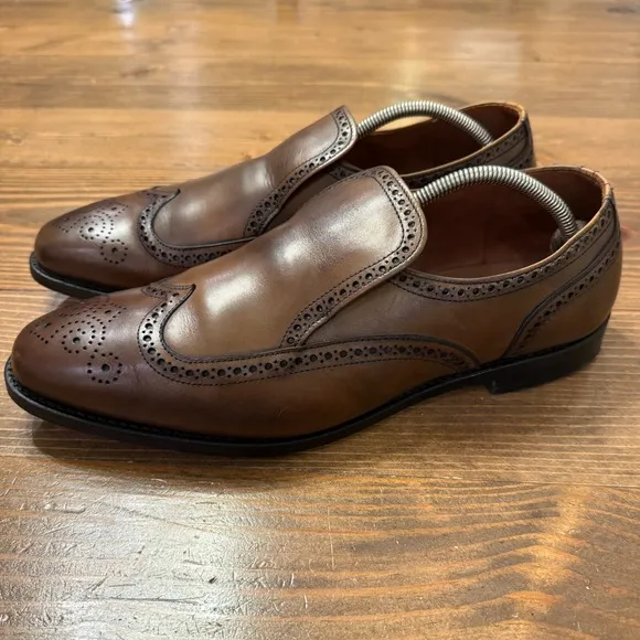 Allen Edmonds SAPIENZA Dress Wingtip Brogue Loafers Black Mens 12 Slip On