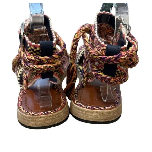 Amambaih LORENA Flat Sandals  Hand Crafted in Spain Size 37 US 7