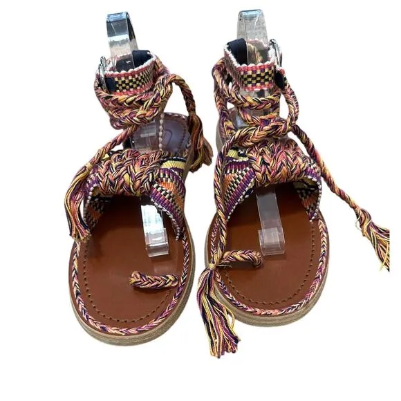 Amambaih LORENA Flat Sandals  Hand Crafted in Spain Size 37 US 7