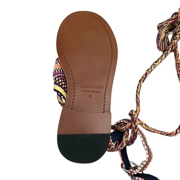 Amambaih LORENA Flat Sandals  Hand Crafted in Spain Size 37 US 7