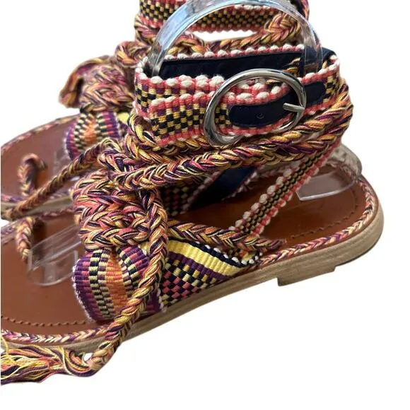 Amambaih LORENA Flat Sandals  Hand Crafted in Spain Size 37 US 7