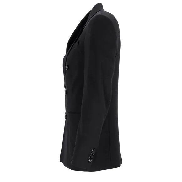 Ami Double-Breasted Blazer with Pockets in Black Wool