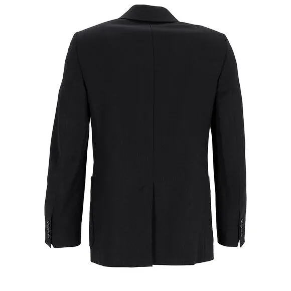 Ami Double-Breasted Blazer with Pockets in Black Wool