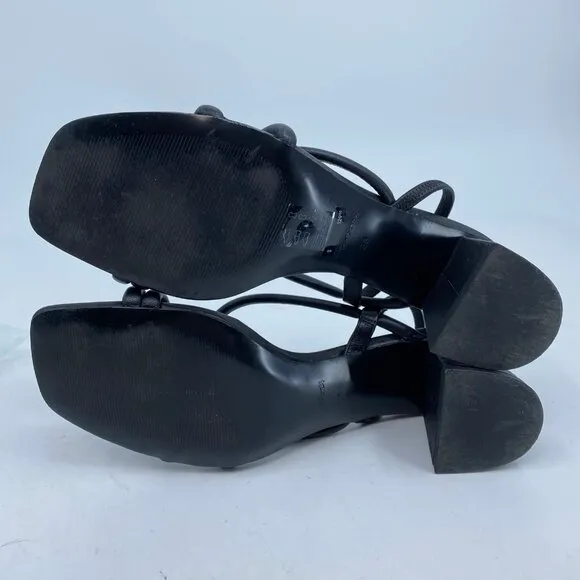 &amp; Other Stories Black Strappy Block Heel Sandals | Size 38EU