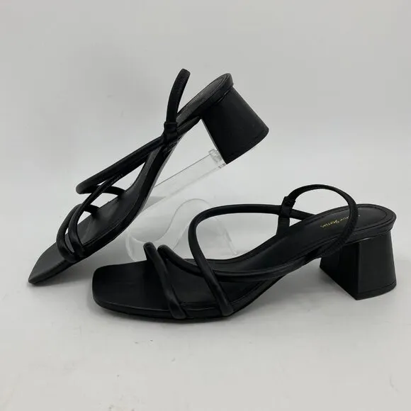 &amp; Other Stories Black Strappy Block Heel Sandals | Size 38EU