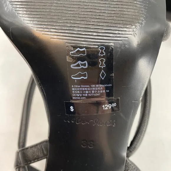 &amp; Other Stories Black Strappy Block Heel Sandals | Size 38EU
