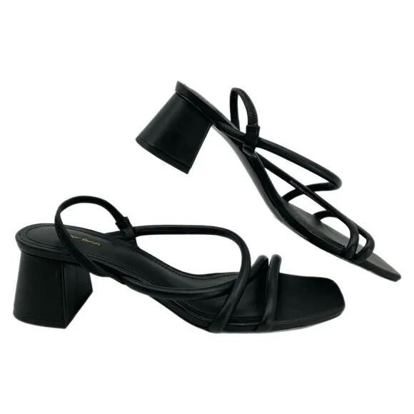&amp; Other Stories Black Strappy Block Heel Sandals | Size 38EU
