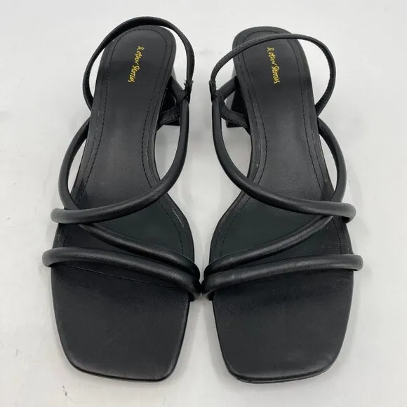 &amp; Other Stories Black Strappy Block Heel Sandals | Size 38EU