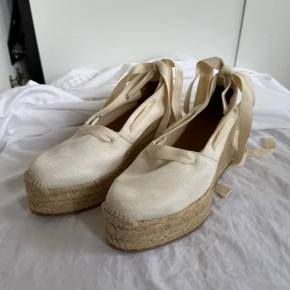 &amp; Other Stories Lace Up Fabric Espadrilles Sz 36 / 5.5