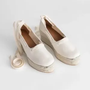 &amp; Other Stories Lace Up Fabric Espadrilles Sz 36 / 5.5