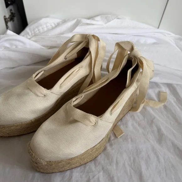 &amp; Other Stories Lace Up Fabric Espadrilles Sz 36 / 5.5