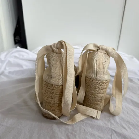 &amp; Other Stories Lace Up Fabric Espadrilles Sz 36 / 5.5
