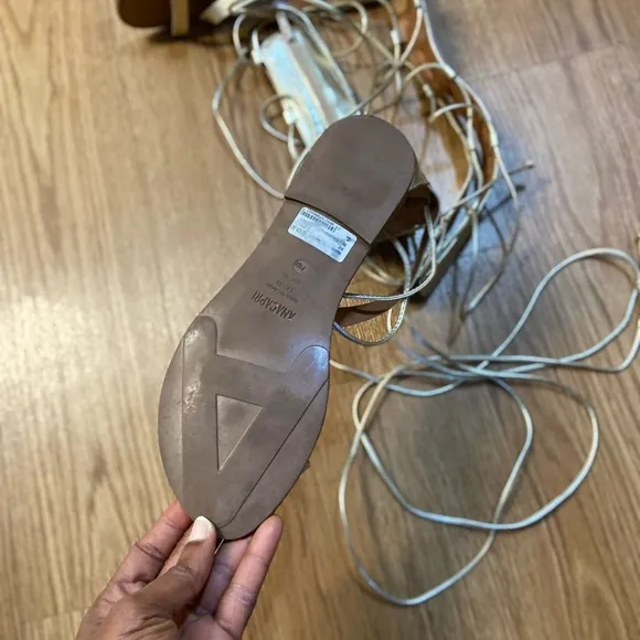 ANACAPRI Gladiator Gold Sandals.