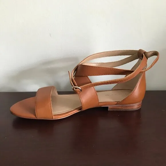 Ann Taylor | Mariel Leather Wrap Flat Sandals