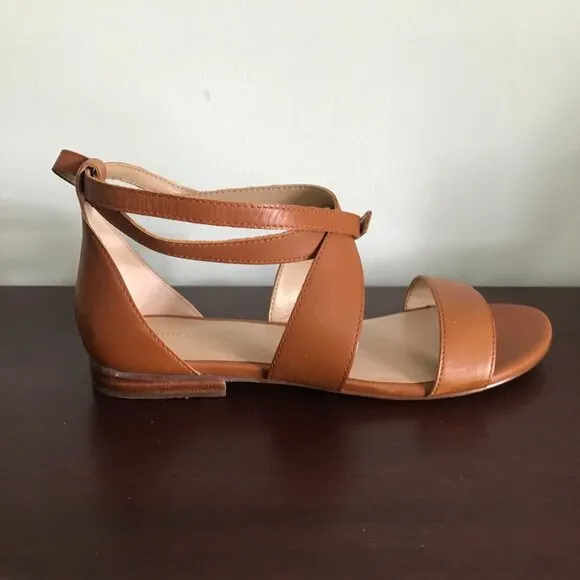Ann Taylor | Mariel Leather Wrap Flat Sandals