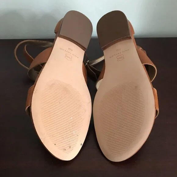 Ann Taylor | Mariel Leather Wrap Flat Sandals