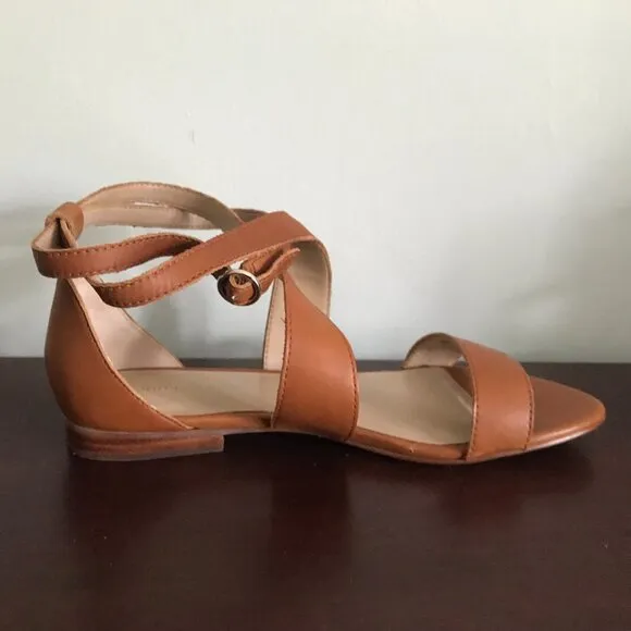 Ann Taylor | Mariel Leather Wrap Flat Sandals
