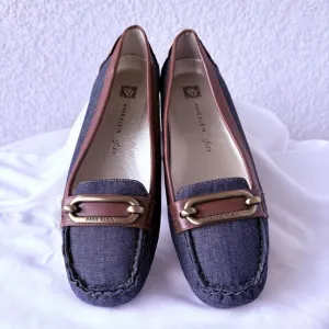 Anne Klein Aknoris Denim Loafers Size 8.5M - Used