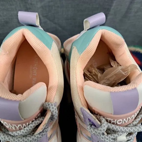 Anthony Wang Chunky Platform Sneakers Oval-04 Multicolor Pastel Lace Up Size 6.5
