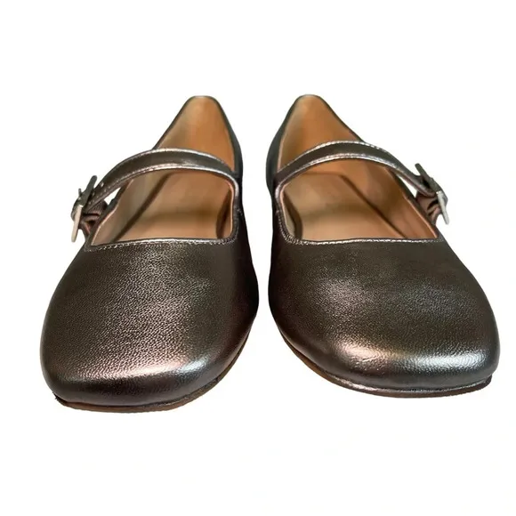 Anthropologie Silent D Mary Jane Ballet Flats Metallic Size 38
