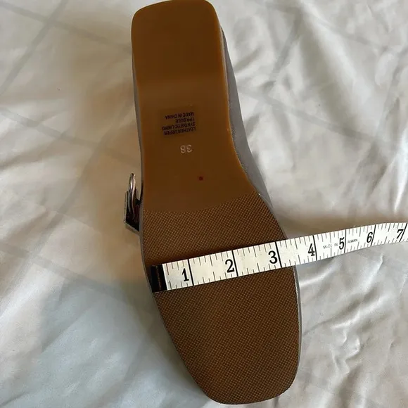Anthropologie Silent D Mary Jane Ballet Flats Metallic Size 38