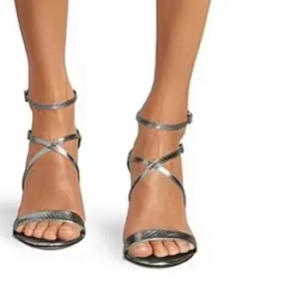 Antonio Melani Hadley Strappy Metallic Leather Sandals
