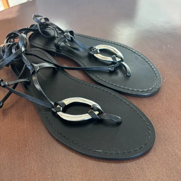 AQUA x Liat Baruch Women's Ilria Ankle Tie Strappy Thong Sandals, Size 7.5