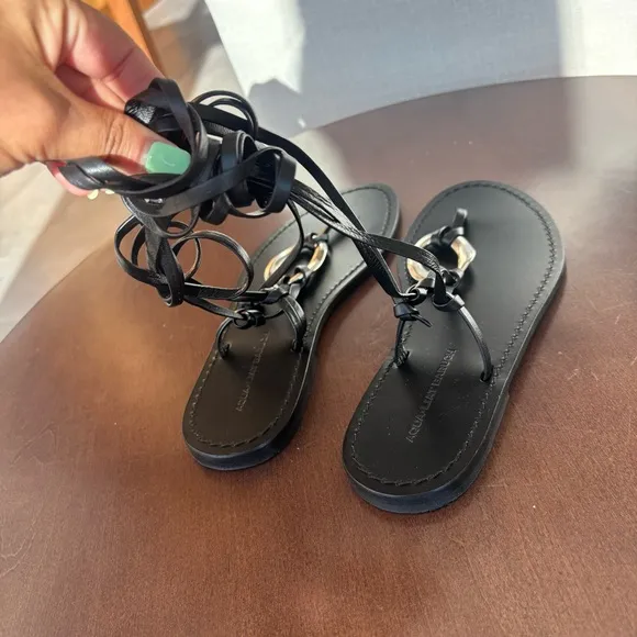 AQUA x Liat Baruch Women's Ilria Ankle Tie Strappy Thong Sandals, Size 7.5