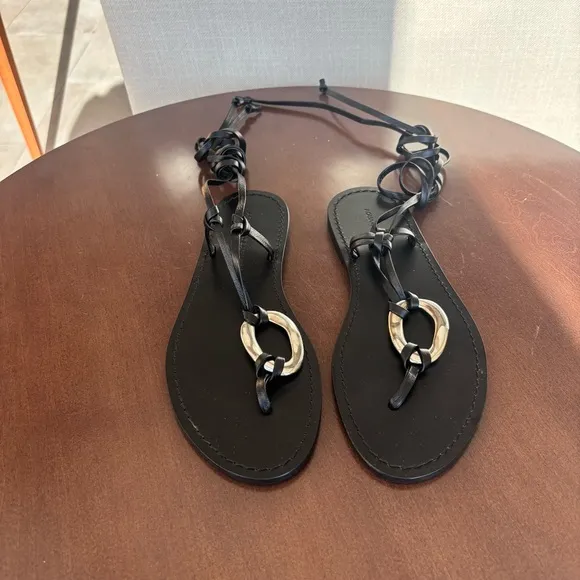 AQUA x Liat Baruch Women's Ilria Ankle Tie Strappy Thong Sandals, Size 7.5