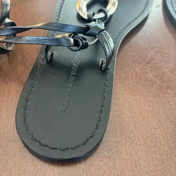 AQUA x Liat Baruch Women's Ilria Ankle Tie Strappy Thong Sandals, Size 7.5