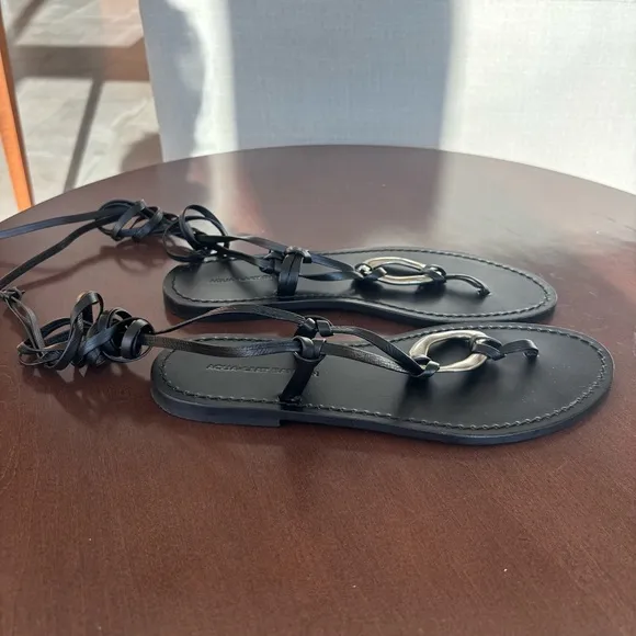 AQUA x Liat Baruch Women's Ilria Ankle Tie Strappy Thong Sandals, Size 7.5