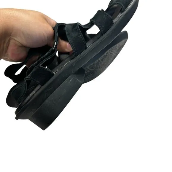 Arche Obela Sandals Womens 38/ US 7 Black Strappy Leather Open Toe Heeled Shoes