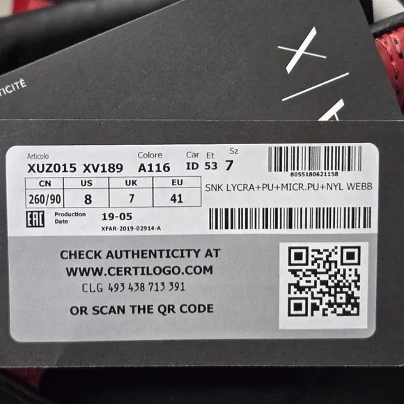 Armani Exchange Red and Black High-Top Sneakers