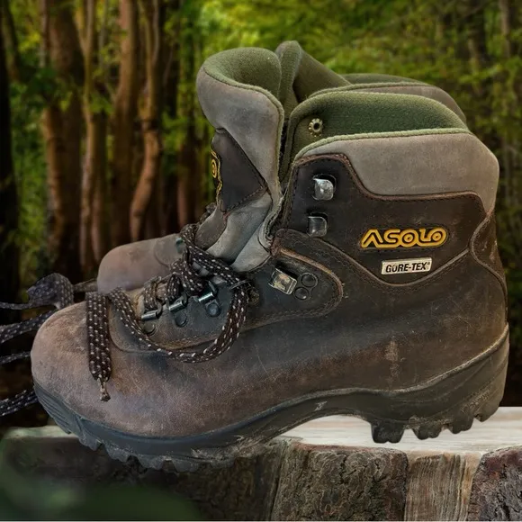 Asolo Gore-Tex Boots - Dark Brown Leather, Olive Insulated Liner, Sz 8.5