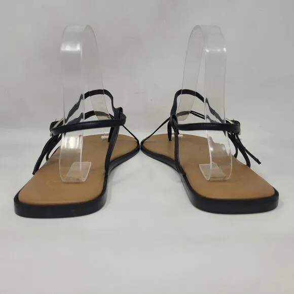 ATP Atelier All Tomorrows Parties Sandals IT40 US10 Black Leather Capri Flat NEW