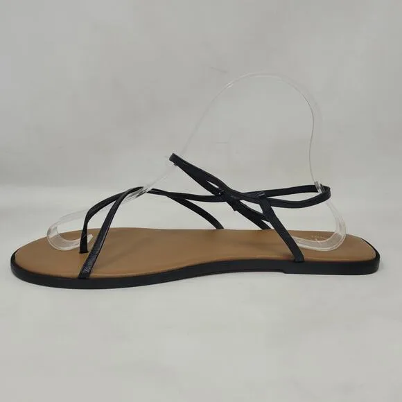 ATP Atelier All Tomorrows Parties Sandals IT40 US10 Black Leather Capri Flat NEW