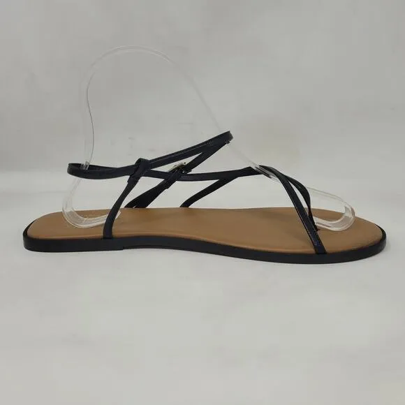 ATP Atelier All Tomorrows Parties Sandals IT40 US10 Black Leather Capri Flat NEW