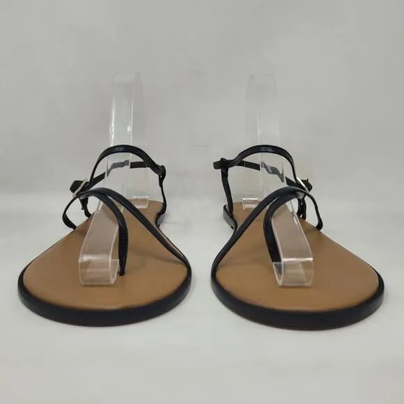 ATP Atelier All Tomorrows Parties Sandals IT40 US10 Black Leather Capri Flat NEW